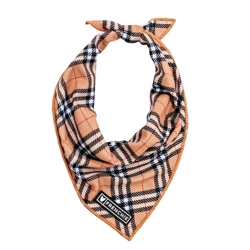 Frenchie Cooling Bandana - Tan Tartan