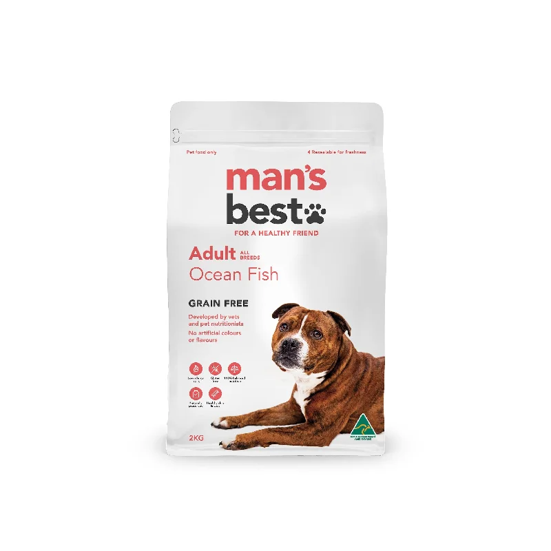 Mans Best Adult Premium Grain Free Ocean Fish Dry Dog Food 2kg