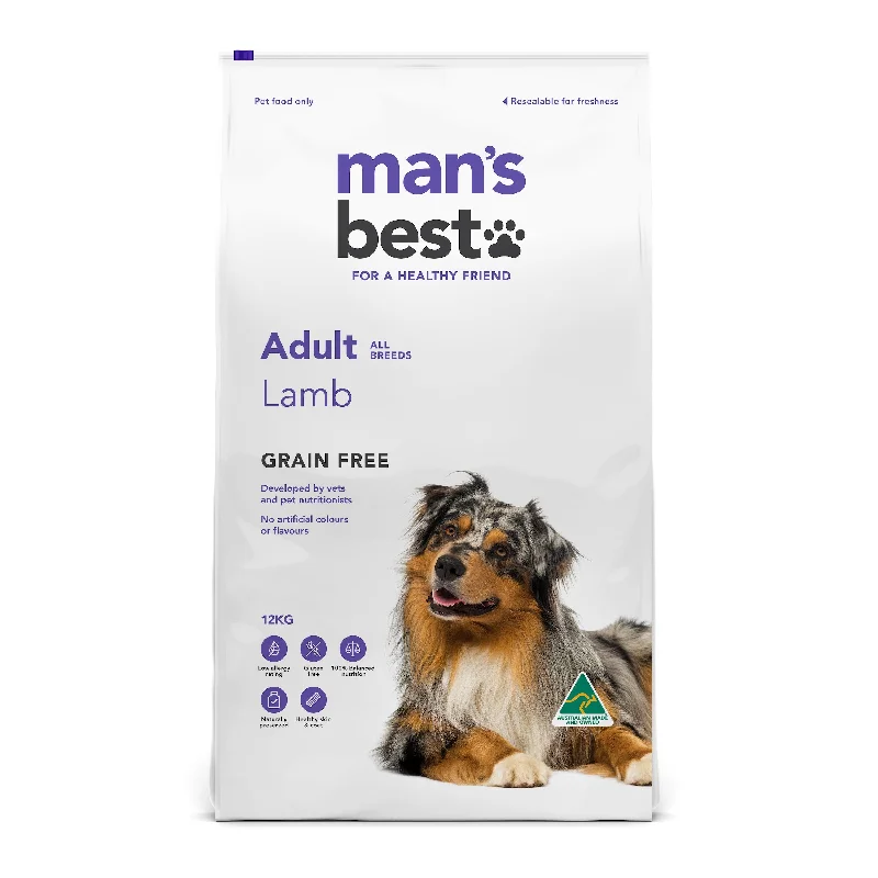 Mans Best Adult Premium Grain Free Lamb Dry Dog Food 12kg