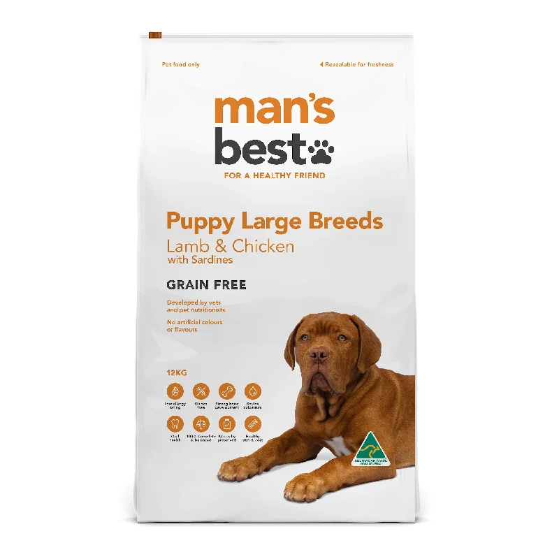 Mans Best Puppy Large Breed Premium Grain Free Dry Food 12kg