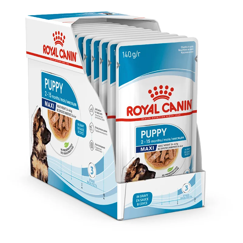 Royal Canin Maxi Puppy Wet Dog Food Pouches 140g x 10