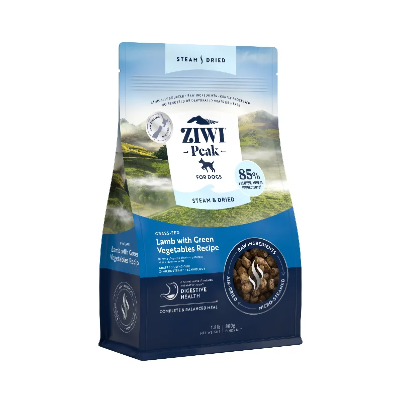 Ziwi Peak Steam & Dried Grass Fed Lamb With Green Vegetables Dry Dog Food