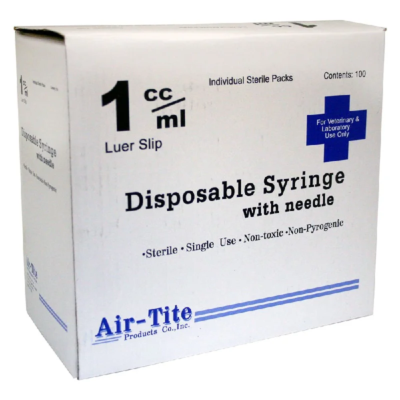 Air-Tite Syringes with Needles, 1cc, TB with 25g x 5/8"