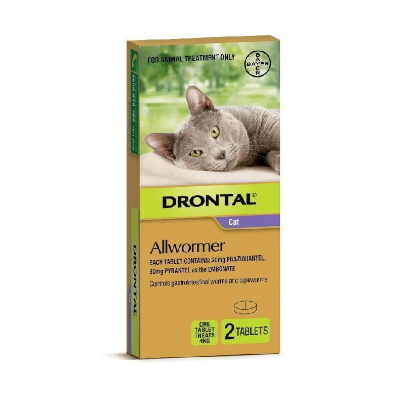 Drontal Allwormer Tablets for Cats Under 4kg 2 Pack