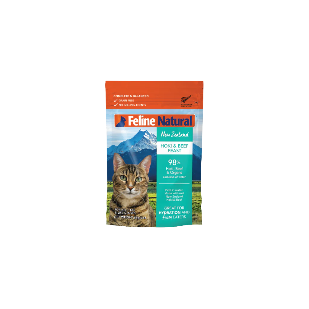 Feline Natural Hoki and Beef Feast Wet Cat Food 85g