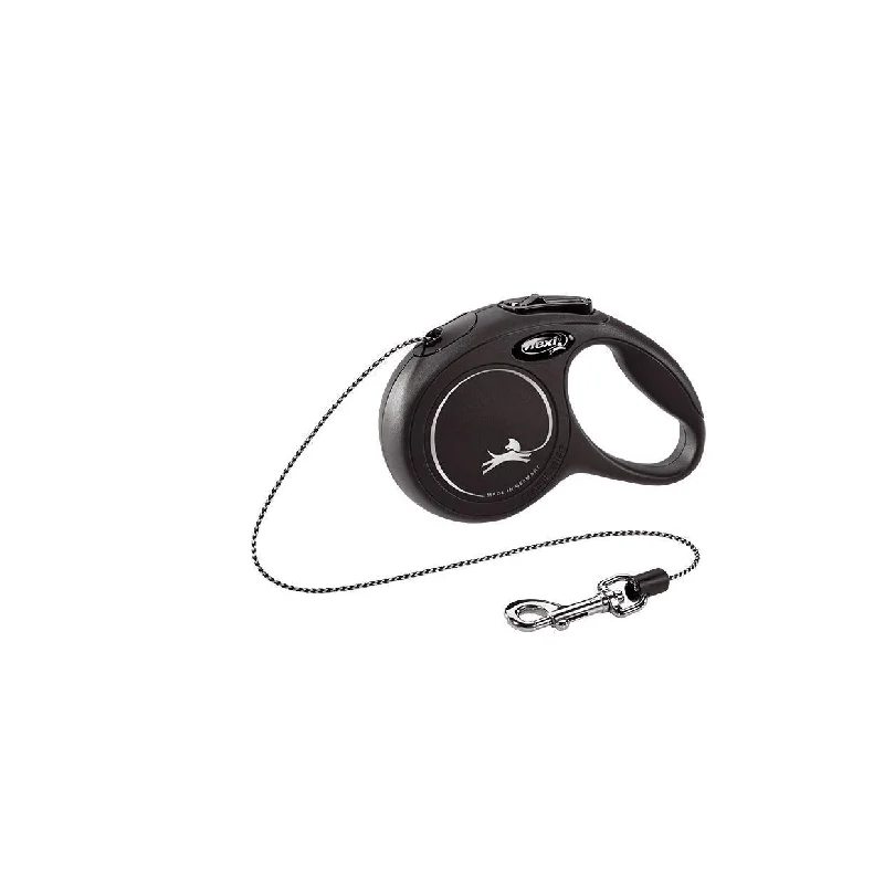 Flexi Classic Cord Retractable Dog Lead Black Extra Small 3m