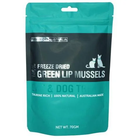 Freeze Dry Australia Green Lip Mussels Natural Treats for Cats and Dogs 70g