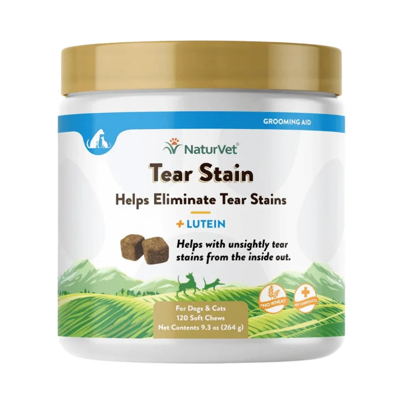 Dog & Cat Supplement - GROOMING AID - Tear Stain - Helps Eliminate Tear Stains + Lutein Soft - 120 soft chews