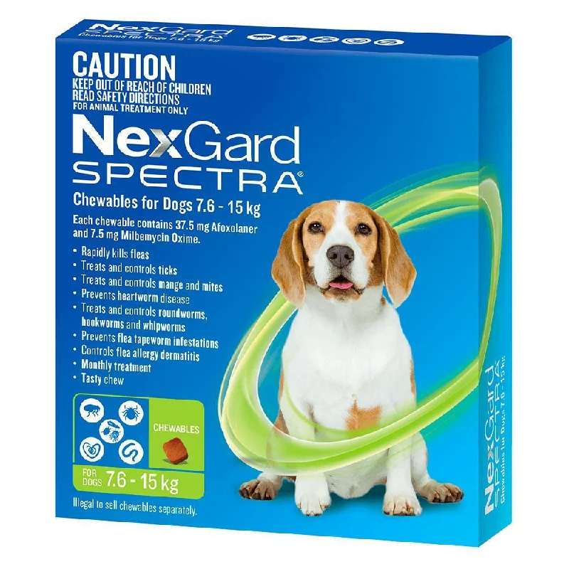 Nexgard Spectra Dog 7.6-15kg Green 6 Pack