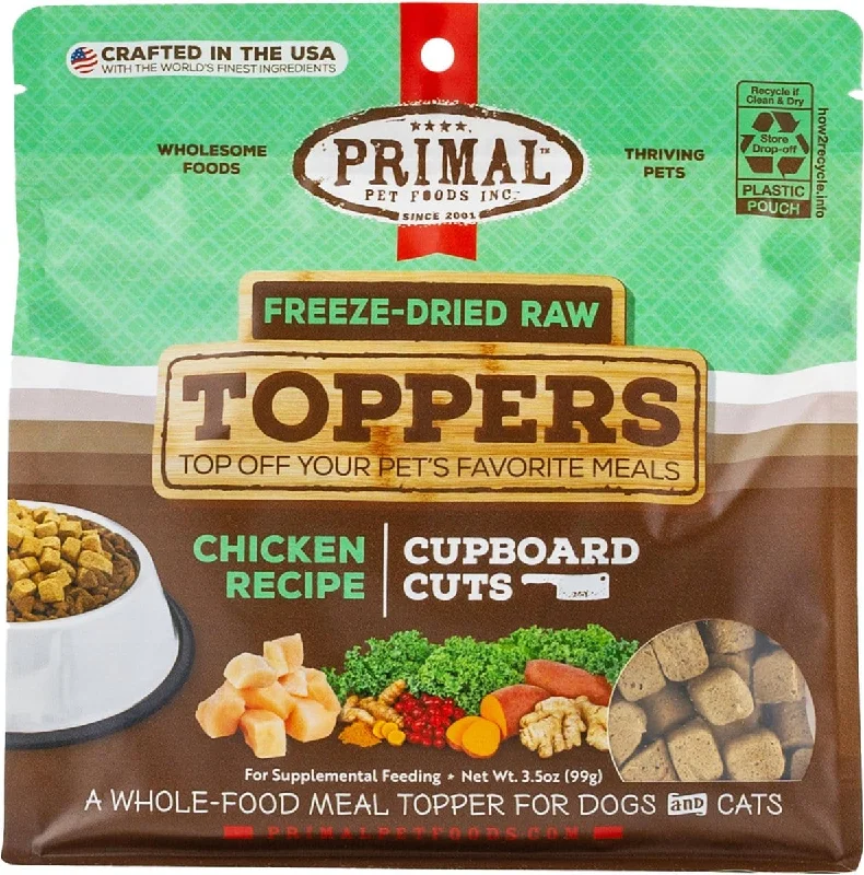 Primal Cupboard Cuts Freeze-Dried Raw Chicken Meal Topper for Dogs and Cats