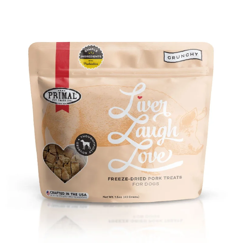 Primal Liver Laugh Love Simply Pork Recipe Treats for Dogs