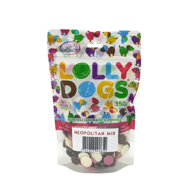 Wagalot Lolly Dogs Neapolitan Drops Dog Treats 350g***