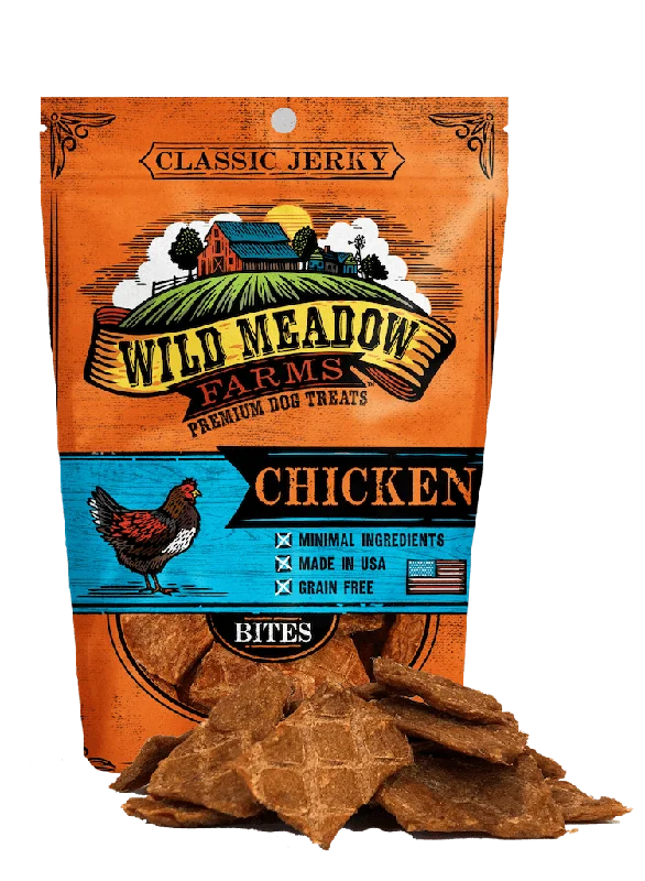 Wild Meadow Farms Classic Chicken Jerky Bites Treats for Dogs